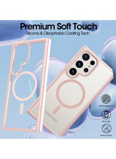 Clear Hard PC Back Cover Soft TPU Frame Shockproof Protective Slim Bumper Case Built in Magnets Compatible with MagSafe For Samsung Galaxy S25 Ultra (Pink) - pzsku/Z8AA29D044A679875005CZ/45/_/1739213058/394fd546-83be-4586-9657-20b1f6c287f5