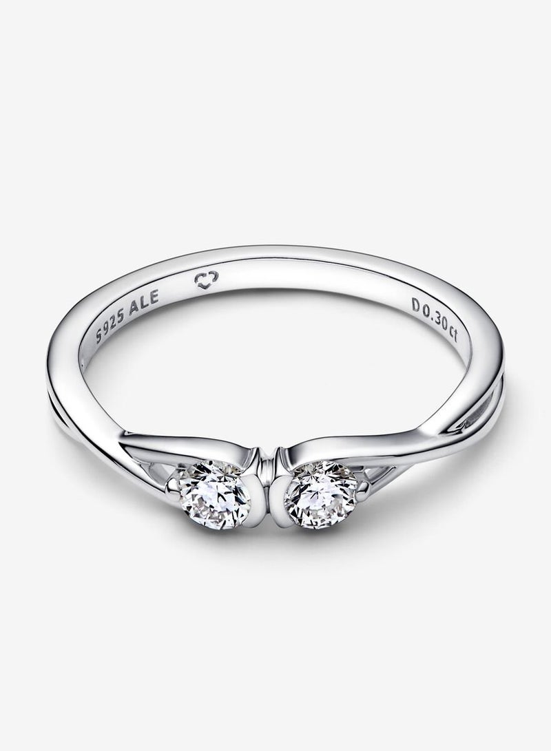 PANDORA Pandora Infinite Lab-grown Diamond Double Facing Ring 0.30 carat tw Sterling Silver - Image 2
