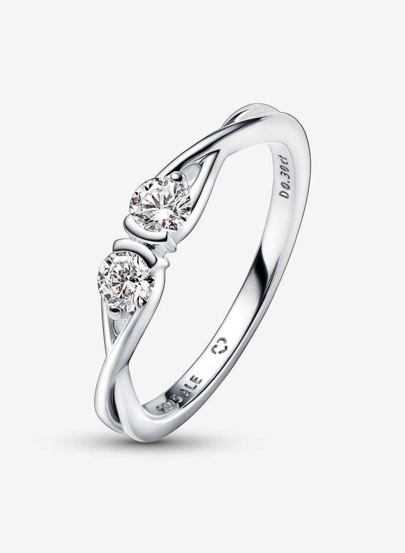 PANDORA Pandora Infinite Lab-grown Diamond Double Facing Ring 0.30 carat tw Sterling Silver - Image 3