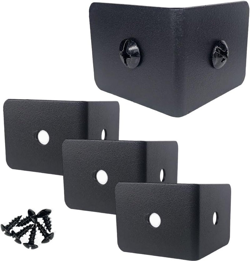 Sutfmwe Black Corner Protectors for Wood Furniture Decorative Corner Brackets Baseboard Corner Protectors Heavy Duty Metal Corner Guard for Edge Guard Box Table Cabinet Trunk 4Pcs Height15 - Image 1