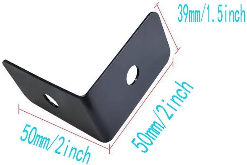 Sutfmwe Black Corner Protectors for Wood Furniture Decorative Corner Brackets Baseboard Corner Protectors Heavy Duty Metal Corner Guard for Edge Guard Box Table Cabinet Trunk 4Pcs Height15 - Image 2
