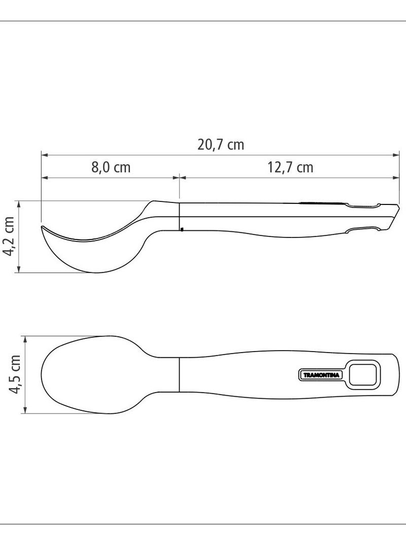 TRAMONTINA Since 1911, Made In Brazil - Verano Onyx-colored ABS Plastic Ice Cream Scoop with Polypropylene Handle  - Image 3