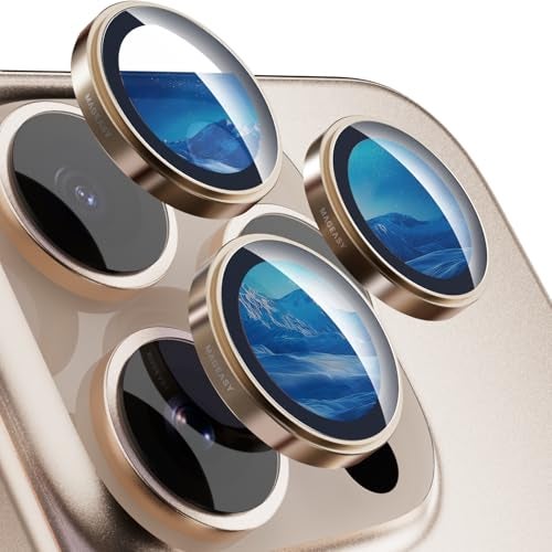 MAGEASY Sapphire Lens Protector for iPhone 16 Pro 6.3" & iPhone 16 Pro Max 6.9" (3 Lens) - Titanium Desert | Lenz - Image 1
