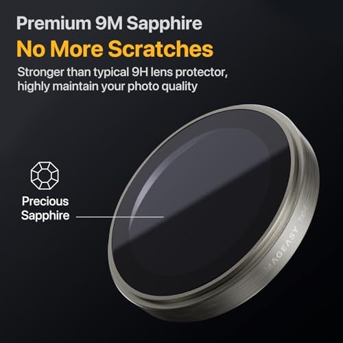MAGEASY Sapphire Lens Protector for iPhone 16 Pro 6.3" & iPhone 16 Pro Max 6.9" (3 Lens) - Titanium Desert | Lenz - Image 2