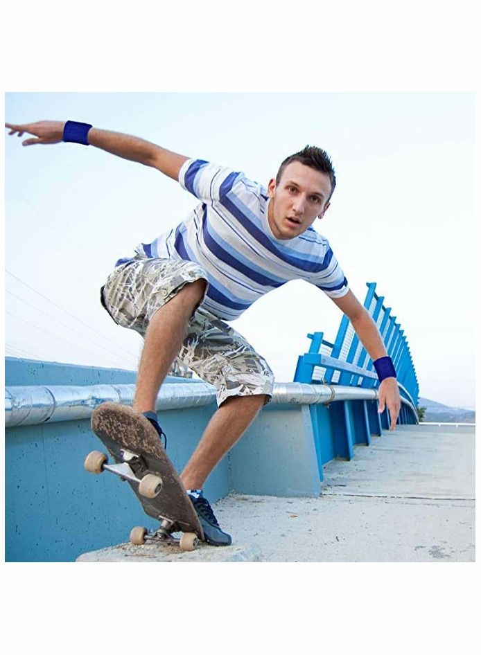 Excefore مجموعة من 12 قطعة من أربطة المعصم الرياضية المصنوعة من القطن للرجال والنساء، مناسبة للتنس وكرة السلة والجري والصالة الرياضية والتمرين - Image 2