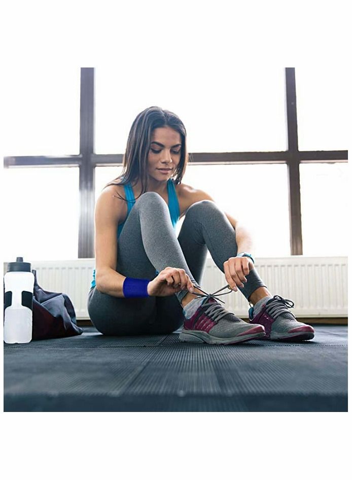 Excefore مجموعة من 12 قطعة من أربطة المعصم الرياضية المصنوعة من القطن للرجال والنساء، مناسبة للتنس وكرة السلة والجري والصالة الرياضية والتمرين - Image 3