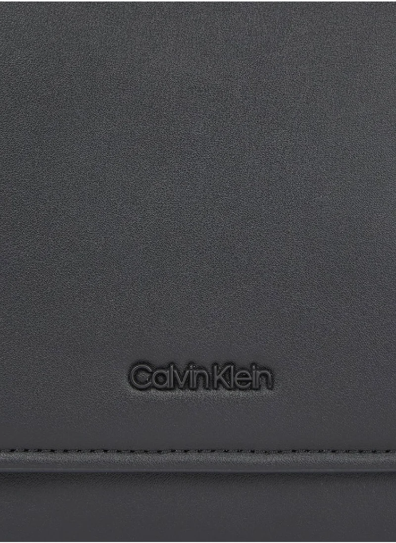 CALVIN KLEIN Men's Minimal Focus Cube Crossover Bag - Polyester, Black