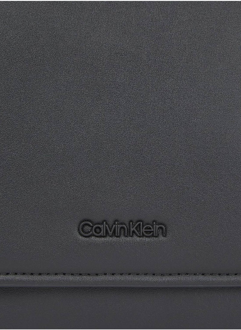 CALVIN KLEIN - Men's Minimal Focus Cube Crossover Bag - Polyester, Black - Image 1