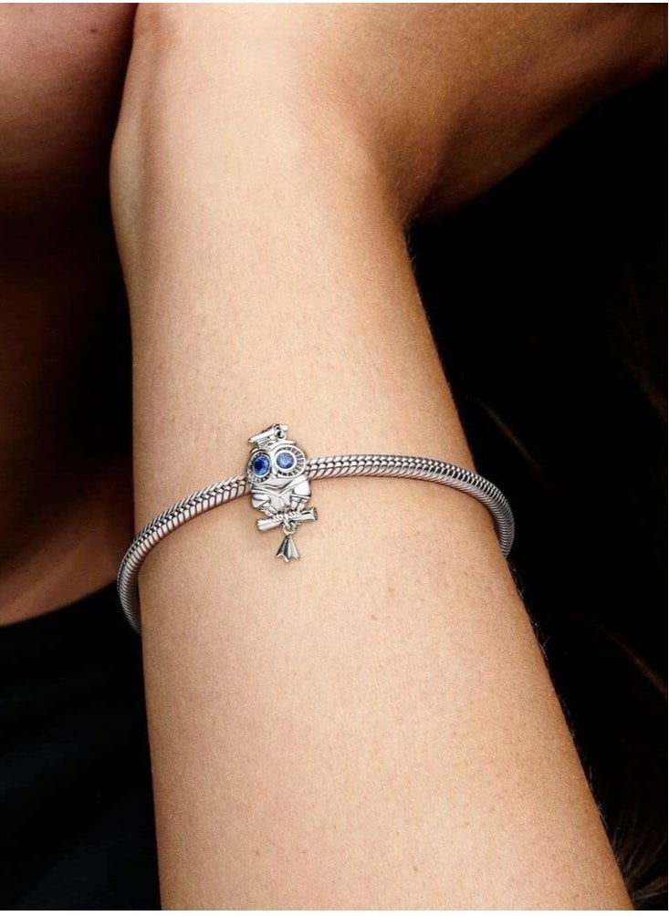 Pandora Violet Pandora Wisdom Owl Graduation Pendant - Made of Sterling Silver and Crystal  - Image 4