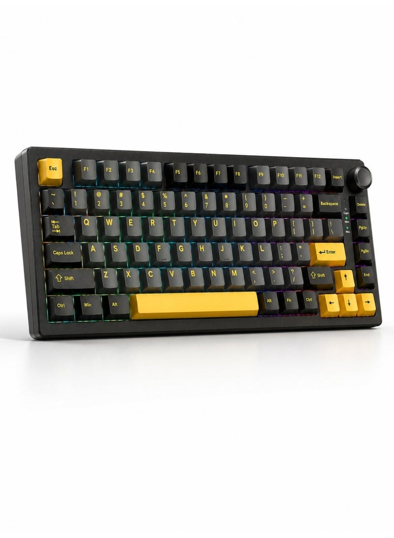 K75 Pro Mechanical Gaming Keyboard Tri Mode Wireless Hot Swappable Gasket Structure RGB Backlit Keyboard PBT Keycaps Multimedia Knob 4000Mah Rechargeable Battery Custom Gaming Keyboard For Professional Gamers Daily Use - Image 1