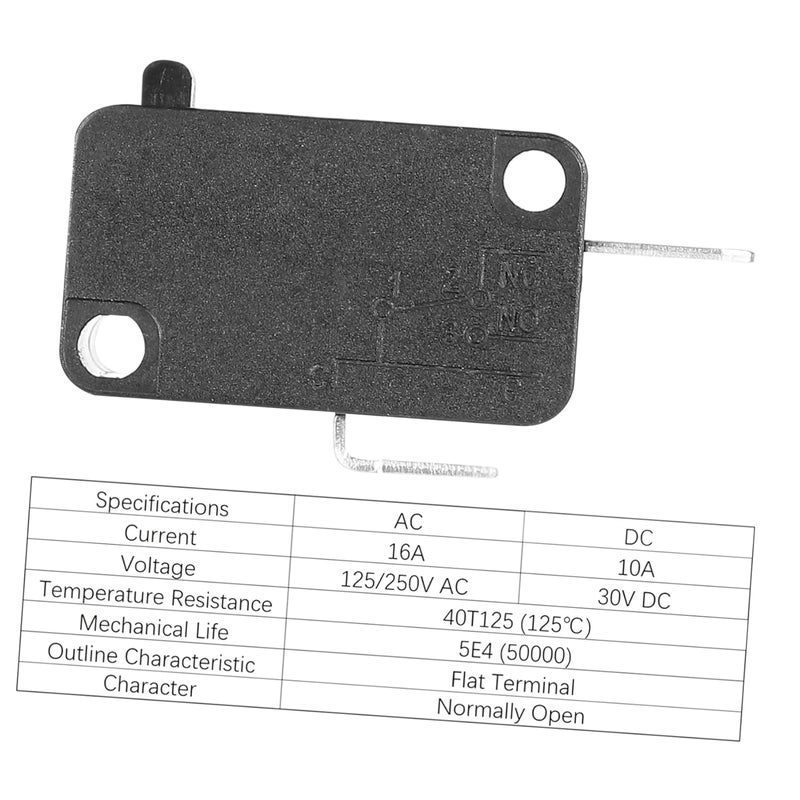 JECOMPRIS 10pcs Spdt Micro Switch for Microwave Rice Cooker Appliances Reliable Snap Replacement Interlock Switch for Home Appliances - Image 5