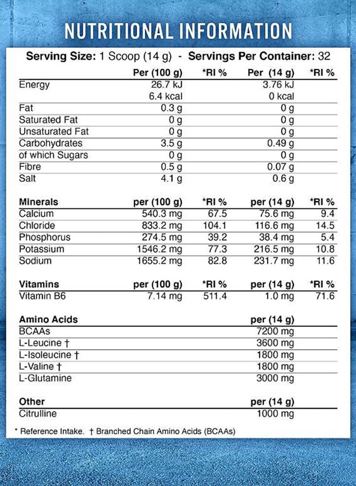 أبلايد نيوتريشن بي سي ايه ايه امينو هيدرات البرتقال والمانجو 32 حصة 450 جرام - Image 2