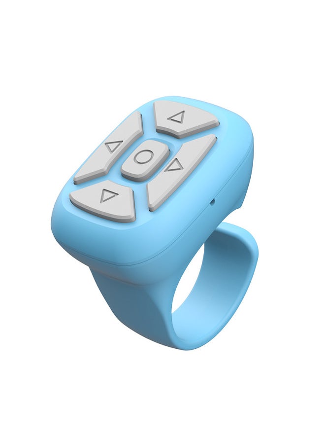 Generic S18 Tremolo Remote Control Charging Multi-function Ring Remote Control Tremolo Brush Video Like Remote Control Page Turning Photo-Color:S18 Ring Remote Control-blue (pe Bag Packaging)  - Image 1