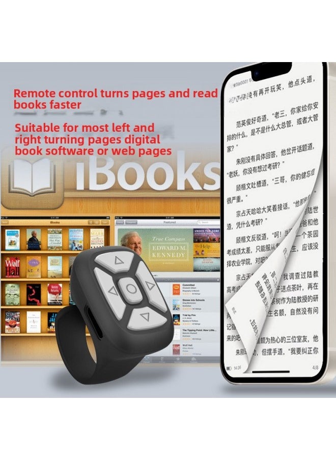 Generic S18 Tremolo Remote Control Charging Multi-function Ring Remote Control Tremolo Brush Video Like Remote Control Page Turning Photo-Color:S18 Ring Remote Control-blue (pe Bag Packaging)  - Image 3