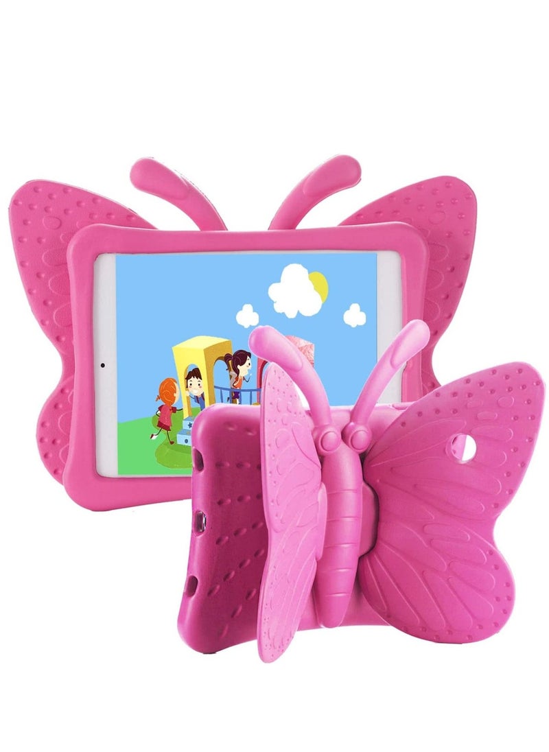3D Cartoon Butterfly Non-Toxic EVA Light Weight Kid Proof Shockproof case with Kickstand for ipad 5/ ipad 6 /ipad pro 9.7/ New iPad 2017 case (Rose) - Image 1