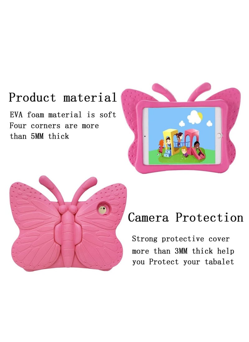 3D Cartoon Butterfly Non-Toxic EVA Light Weight Kid Proof Shockproof case with Kickstand for ipad 5/ ipad 6 /ipad pro 9.7/ New iPad 2017 case (Rose) - Image 3