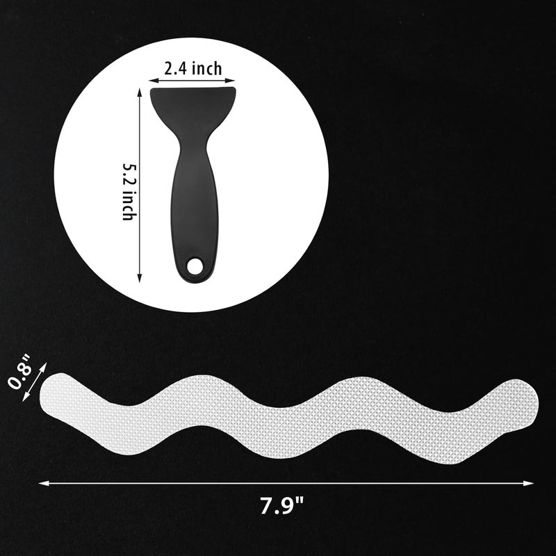 Coufce 24PCS Bathtub Non Slip Stickers Clear Safety Anti Slip Shower Strips Adhesive Decals Scraper for Bath Tub Stairs Steps Floor Ladders with Premium - Image 3