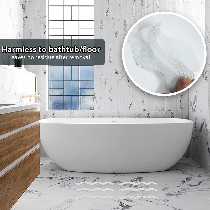 Coufce 24PCS Bathtub Non Slip Stickers Clear Safety Anti Slip Shower Strips Adhesive Decals Scraper for Bath Tub Stairs Steps Floor Ladders with Premium - Image 4