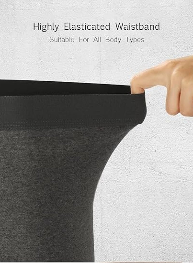 3 Pack Fleece Lined Thermals Underpants for Men Boxers Briefs Winter Underwear for Men Warm Thermals Base Layer Bottoms