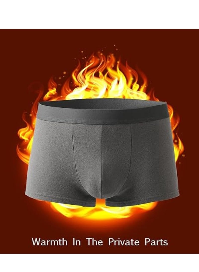 3 Pack Fleece Lined Thermals Underpants for Men Boxers Briefs Winter Underwear for Men Warm Thermals Base Layer Bottoms