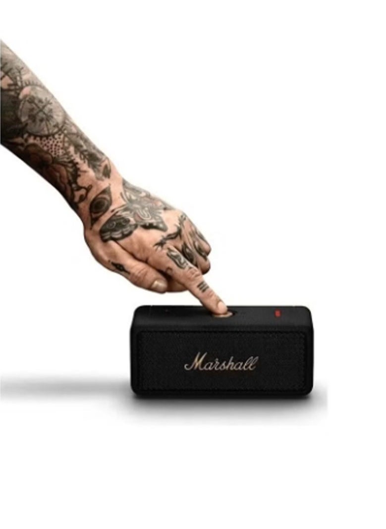 Marshall - Emberton II Portable Bluetooth Speaker - Black and Brass - Image 1