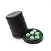 Luck Lab Black Leather Dice Cup with Lid Including 6 Matching Pearl Dice Green Velvet Interior for Quiet Shaking Use for Liars Dice Farkle Yahtzee Board Games - Image 4