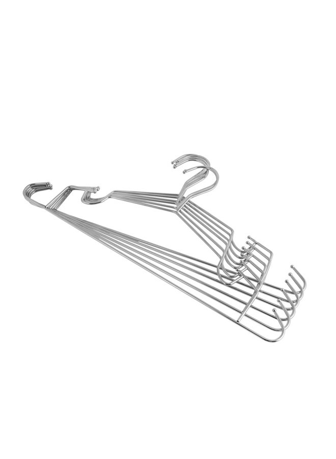 Royalford 6-Piece Metal Cloth Hangers With Extra Hooks Silver - Image 2