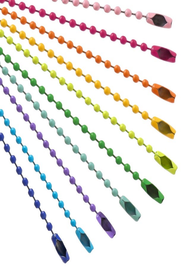 HAPY SHOP 100pcs Ball Chain Keychain 120 mm - Ball Chain Connectors 2.4 mm Diameter Dog Tag Chains, Keychains,Jewelry Making Supplies(10 Colors) - Image 1