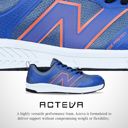 New Balance Men's Aluminum Toe Evolve Industrial Shoe, Blue/Orange, 9.5 Wide - Image 3