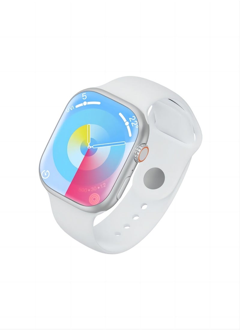 PRO - Smart watch S9 max 2.0 with full network video call function AMOLED ultra-clear full screen IP67 waterproof side-swivel ultra-thin smart watch (white) - Image 1