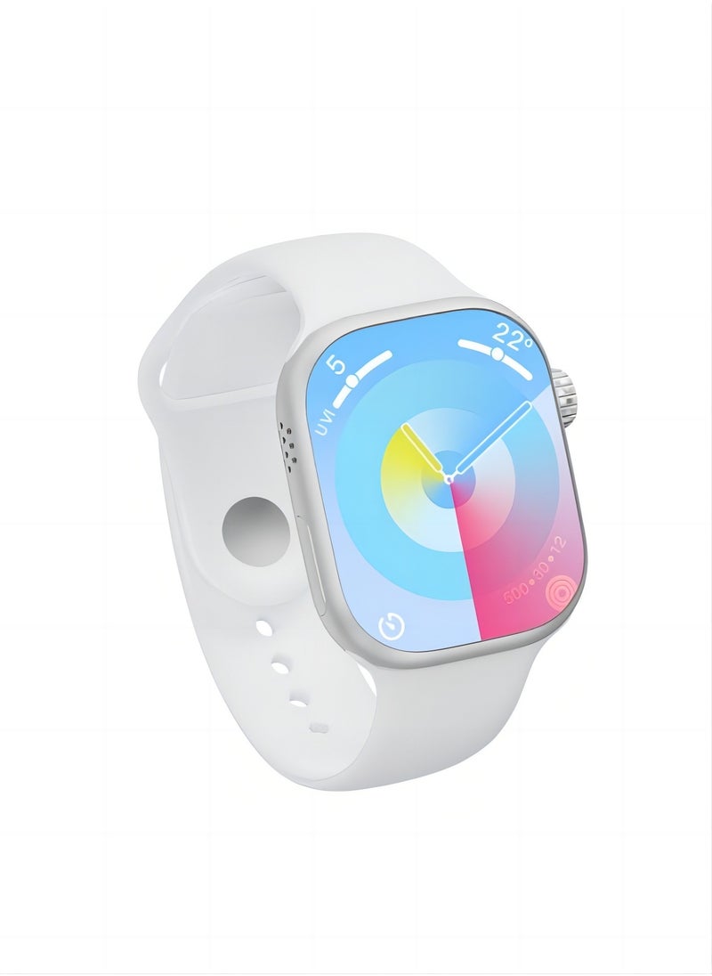 PRO - Smart watch S9 max 2.0 with full network video call function AMOLED ultra-clear full screen IP67 waterproof side-swivel ultra-thin smart watch (white) - Image 1