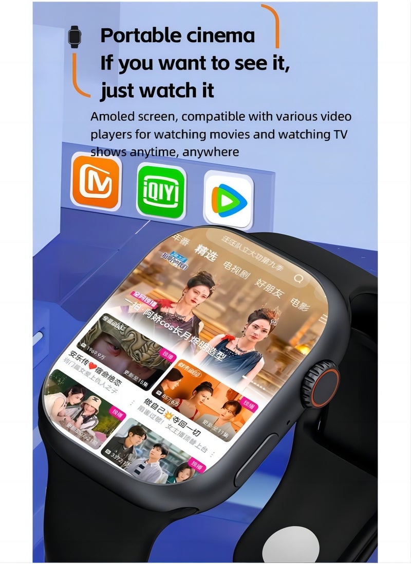 PRO - Smart watch S9 max 2.0 with full network video call function AMOLED ultra-clear full screen IP67 waterproof side-swivel ultra-thin smart watch (white) - Image 1