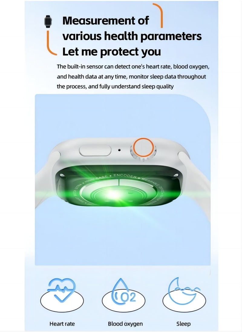 PRO - Smart watch S9 max 2.0 with full network video call function AMOLED ultra-clear full screen IP67 waterproof side-swivel ultra-thin smart watch (white) - Image 1