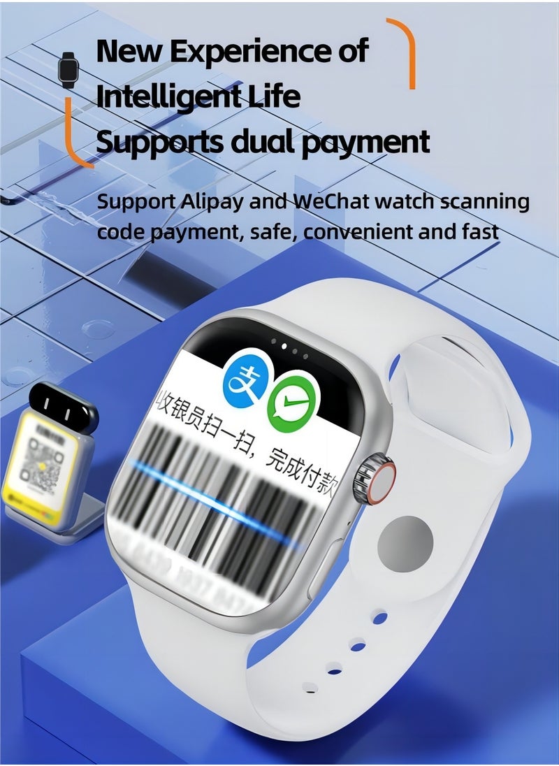 PRO - Smart watch S9 max 2.0 with full network video call function AMOLED ultra-clear full screen IP67 waterproof side-swivel ultra-thin smart watch (white) - Image 1