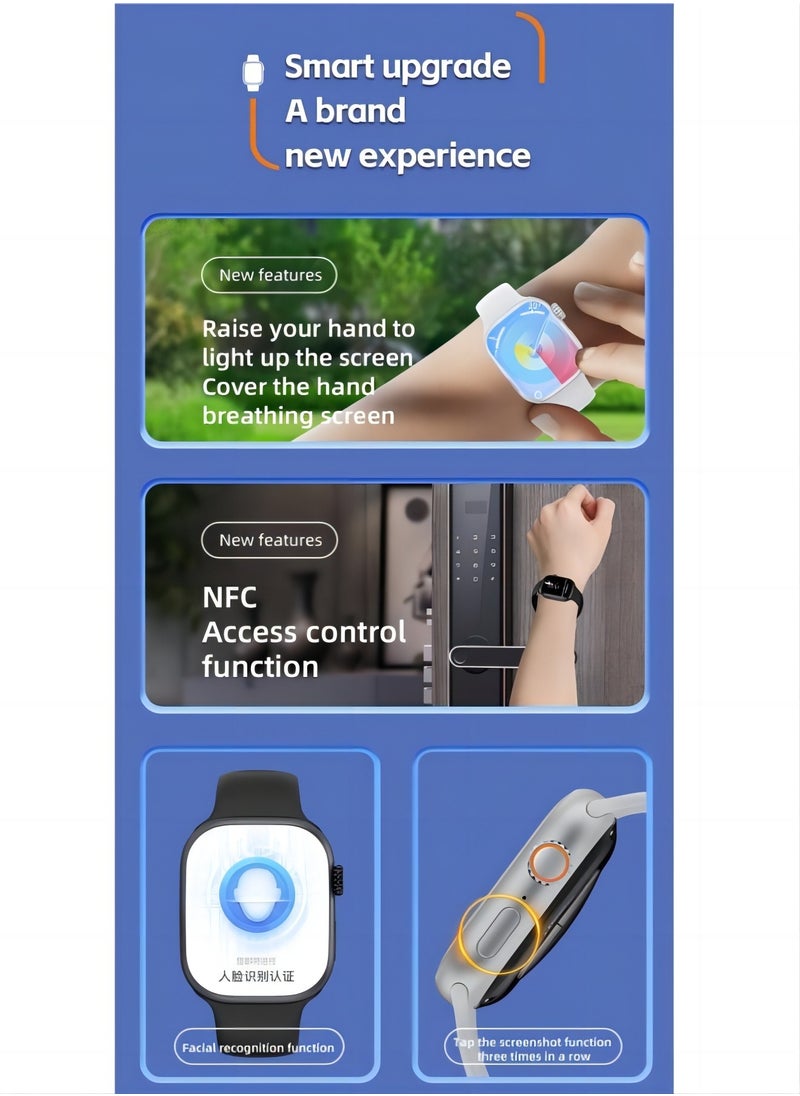 PRO - Smart watch S9 max 2.0 with full network video call function AMOLED ultra-clear full screen IP67 waterproof side-swivel ultra-thin smart watch (white) - Image 1
