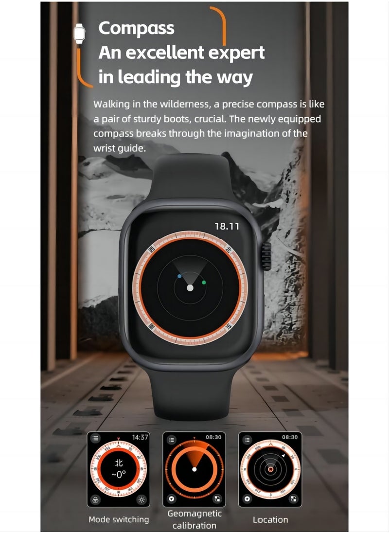 PRO - Smart watch S9 max 2.0 with full network video call function AMOLED ultra-clear full screen IP67 waterproof side-swivel ultra-thin smart watch (white) - Image 1