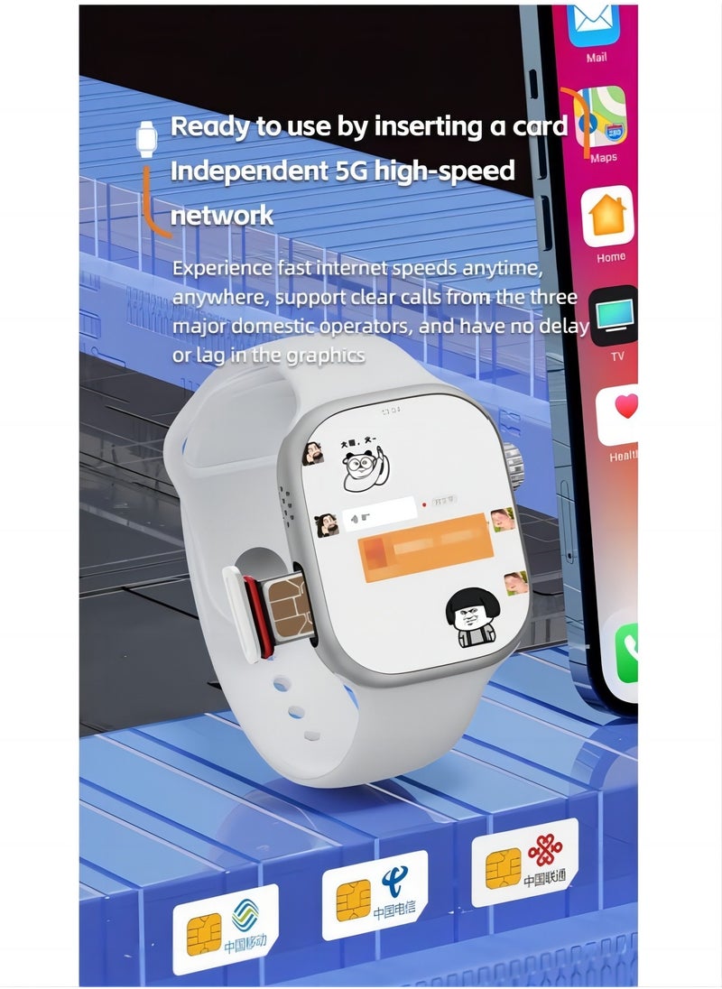 PRO - Smart watch S9 max 2.0 with full network video call function AMOLED ultra-clear full screen IP67 waterproof side-swivel ultra-thin smart watch (white) - Image 1