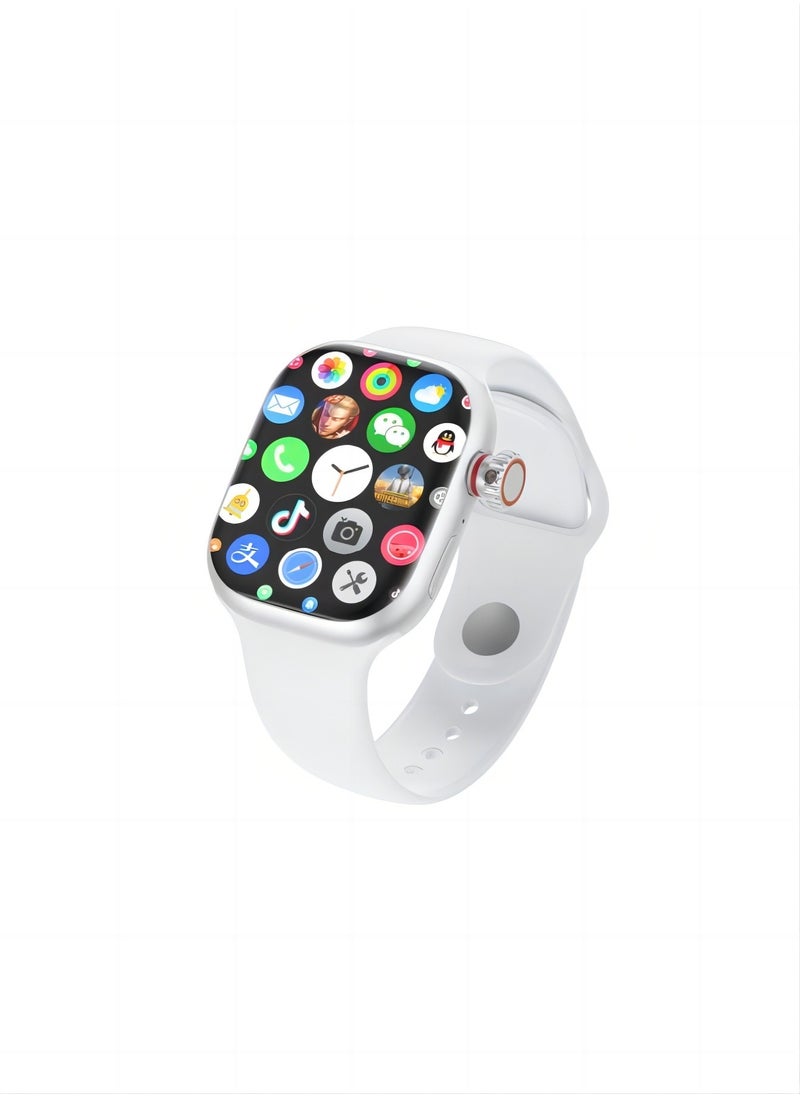 PRO - Smart watch S9 max 2.0 with full network video call function AMOLED ultra-clear full screen IP67 waterproof side-swivel ultra-thin smart watch (white) - Image 1