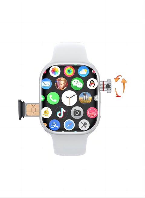 Smart watch S9 max 2.0 with full network video call function AMOLED ultra-clear full screen IP67 waterproof side-swivel ultra-thin smart watch (white)