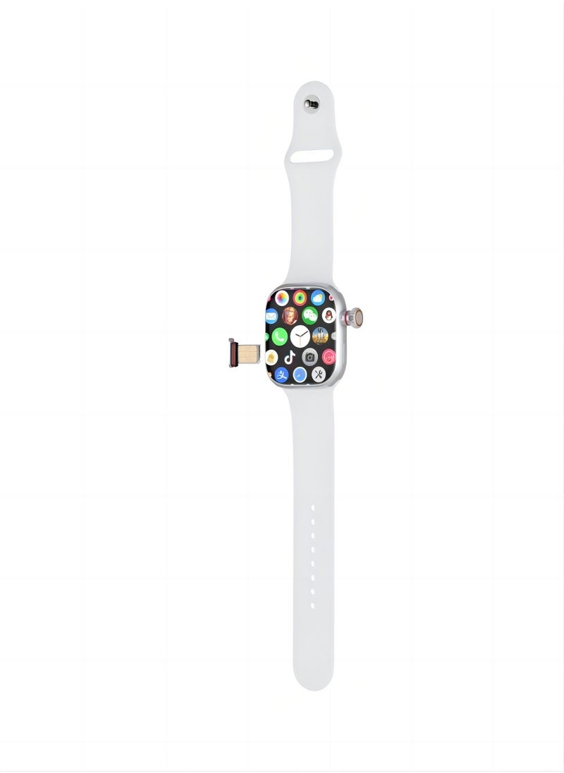 PRO - Smart watch S9 max 2.0 with full network video call function AMOLED ultra-clear full screen IP67 waterproof side-swivel ultra-thin smart watch (white) - Image 1