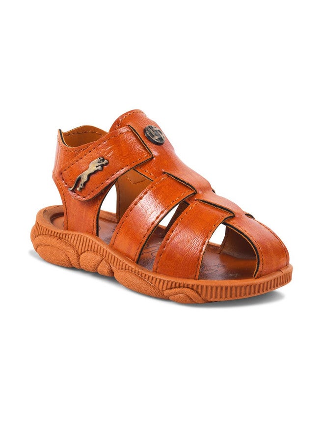 kats Boys & Girls Velcro Strappy Sandals - Brown - Image 2