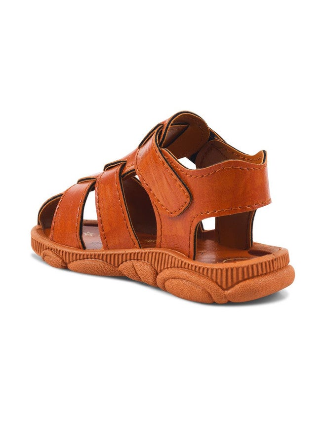 kats Boys & Girls Velcro Strappy Sandals - Brown - Image 3