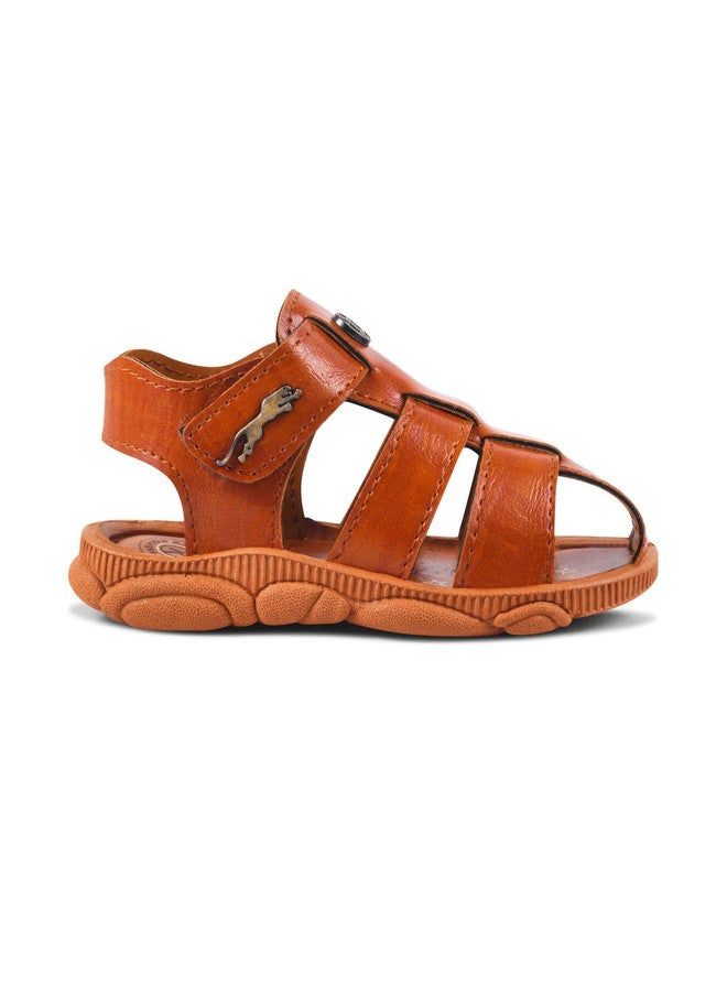 kats Boys & Girls Velcro Strappy Sandals - Brown - Image 4