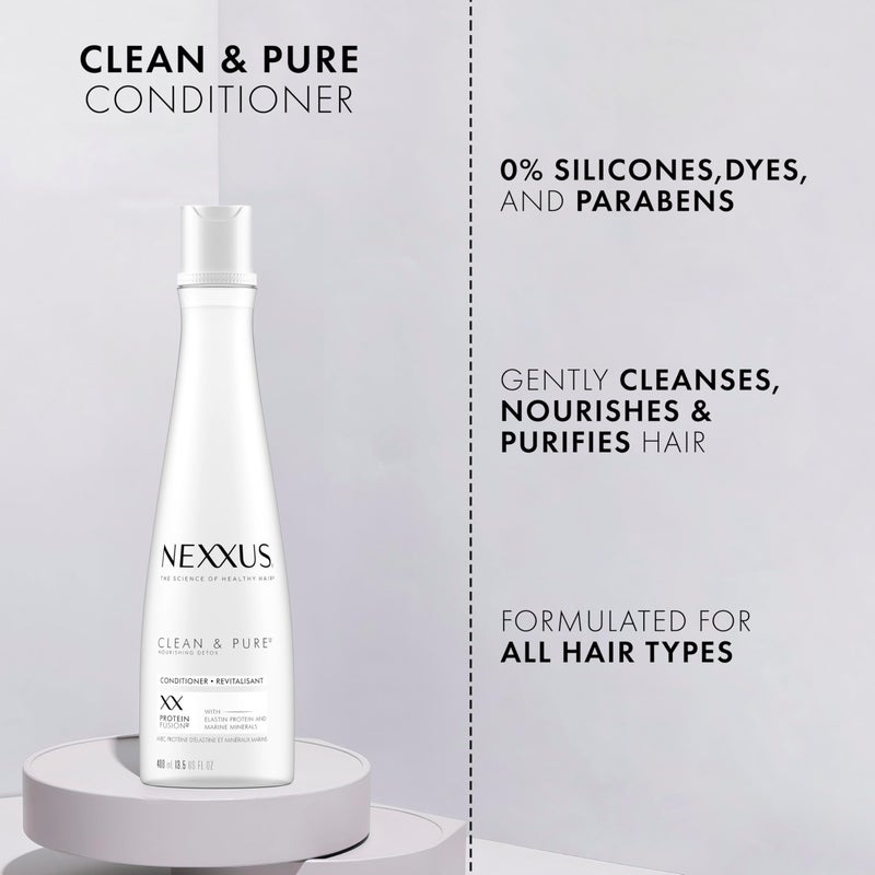 Nexxus Clean and Pure Conditioner With ProteinFusion, Nourished Hair Care, Silicone, Dye, and Paraben Free 13.5 oz - Image 4