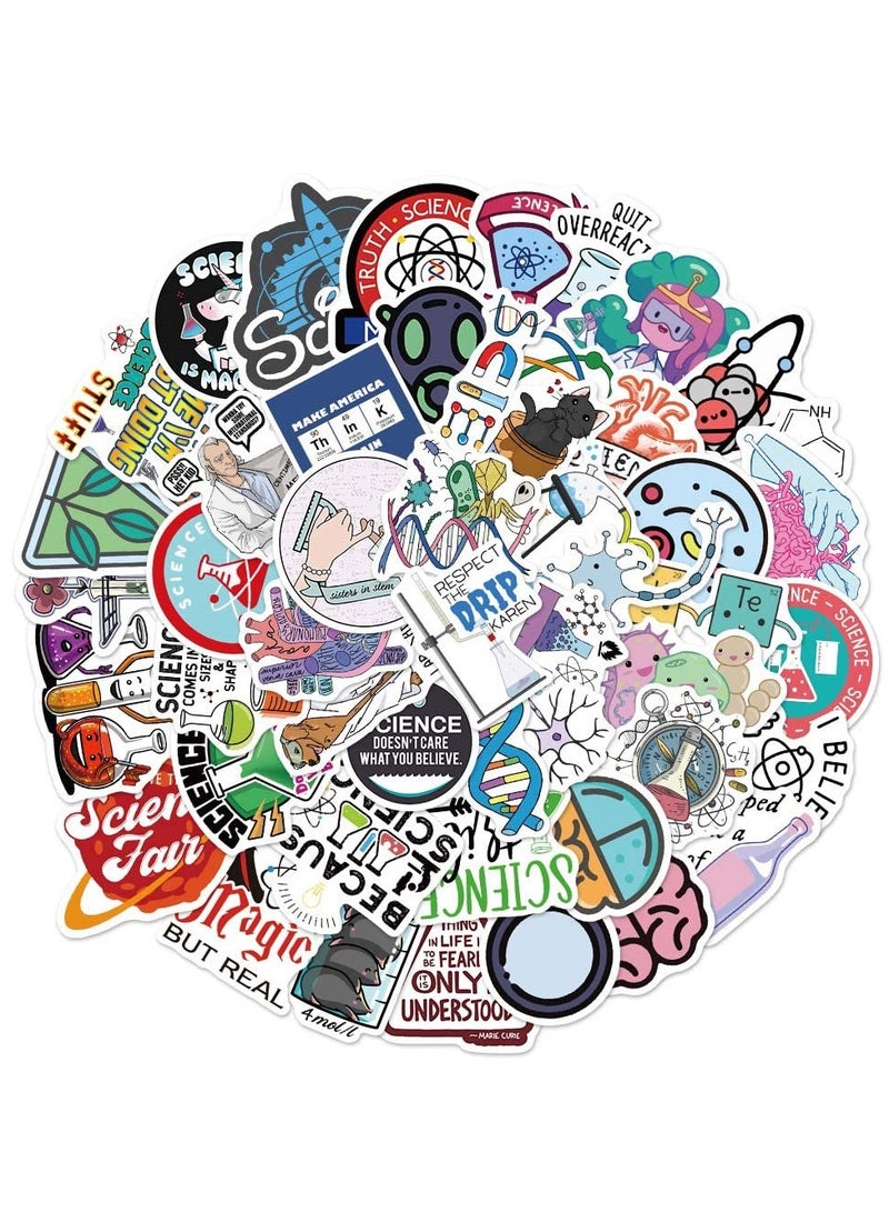 Excefore Science Stickers Pack, 100 Pcs Physics Chemistry Biology Experiment Stickers for Laboratory, Laptop, Water Bottle, Science Party Favors and Decor, Waterproof Vinyl Laboratory Week Gifts - Image 3