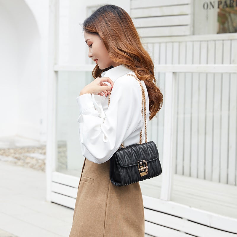 Women'S Bag Women'S 2021 New Korean Style Trendy Embroidered Chanel Chain Shoulder Crossbody Small Square Bag Bags - Image 4
