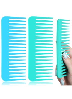 Patelai Large Hair Detangling Comb, Wide Tooth for Curly, Wet Dry Hair, No Handle Detangler Styling Shampoo Comb(Blue, Mint)  - Image 1