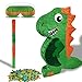 POUYRBA Dinosaur Pinata for Boys Birthday Party with Bat Paper Blindfold and Confetti 165 x 122 x 3 Inches - Image 2