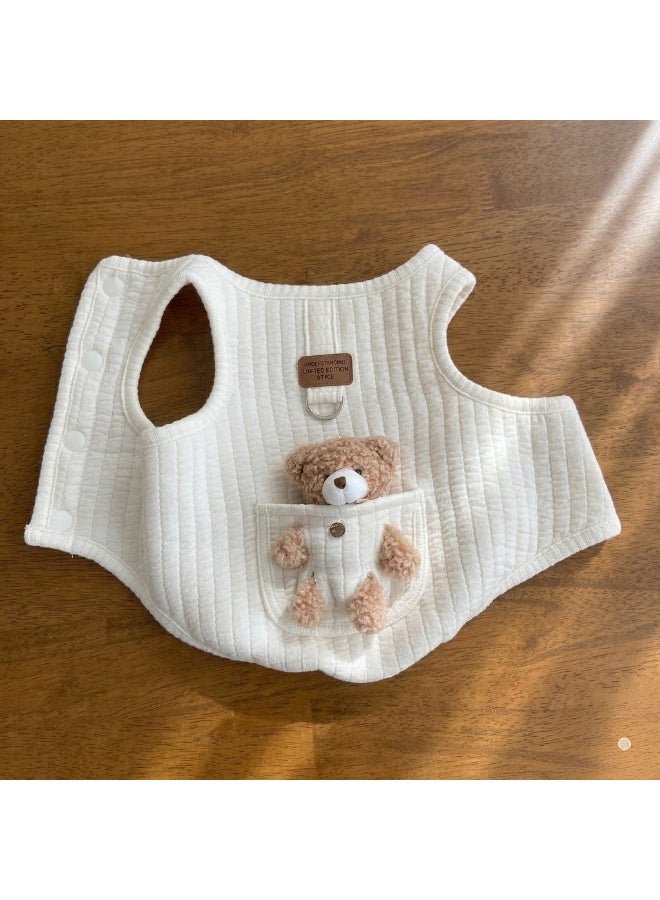 A.M Cute Pet Apparel Plush Bear Pattern Cartoon Dog Clothes All Season Sleeveless Puppy Kitten Pullover Soft Skin-Friendly - Image 3