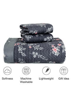 VAS COLLECTIONS VAS COLLECTIONS Ultrasonic Bedcover Bedsheet Quilt Bedspread with 2 King Size Pillow Covers 90 x 100 inches Decorative Bed Cover King Size Blue Grass  - Image 2